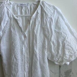 FRAME white eyelet blouse top - size xs